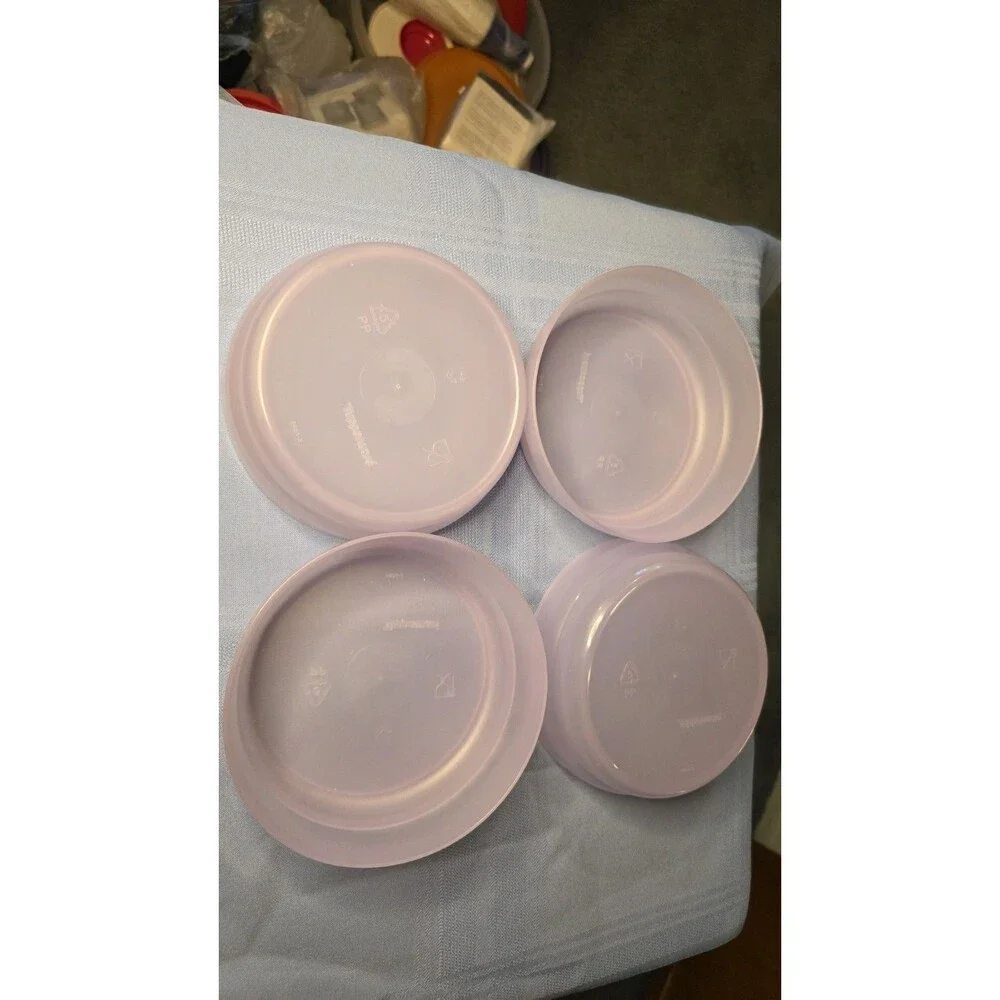 Tupperware 2415-A Cereal Salad Bowls Set of 4 Pale Lavender 24 oz Unused
